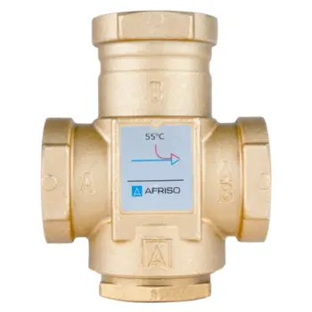 Термостатический смесительный клапан AFRISO, ATV 555, DN32, Rp 1 1/4" 55 °C Kvs 12 м³/ч