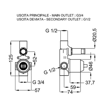 Система прихованого монтажу із перемикачем ZIPPONI d46mm (з монтажною коробкою)